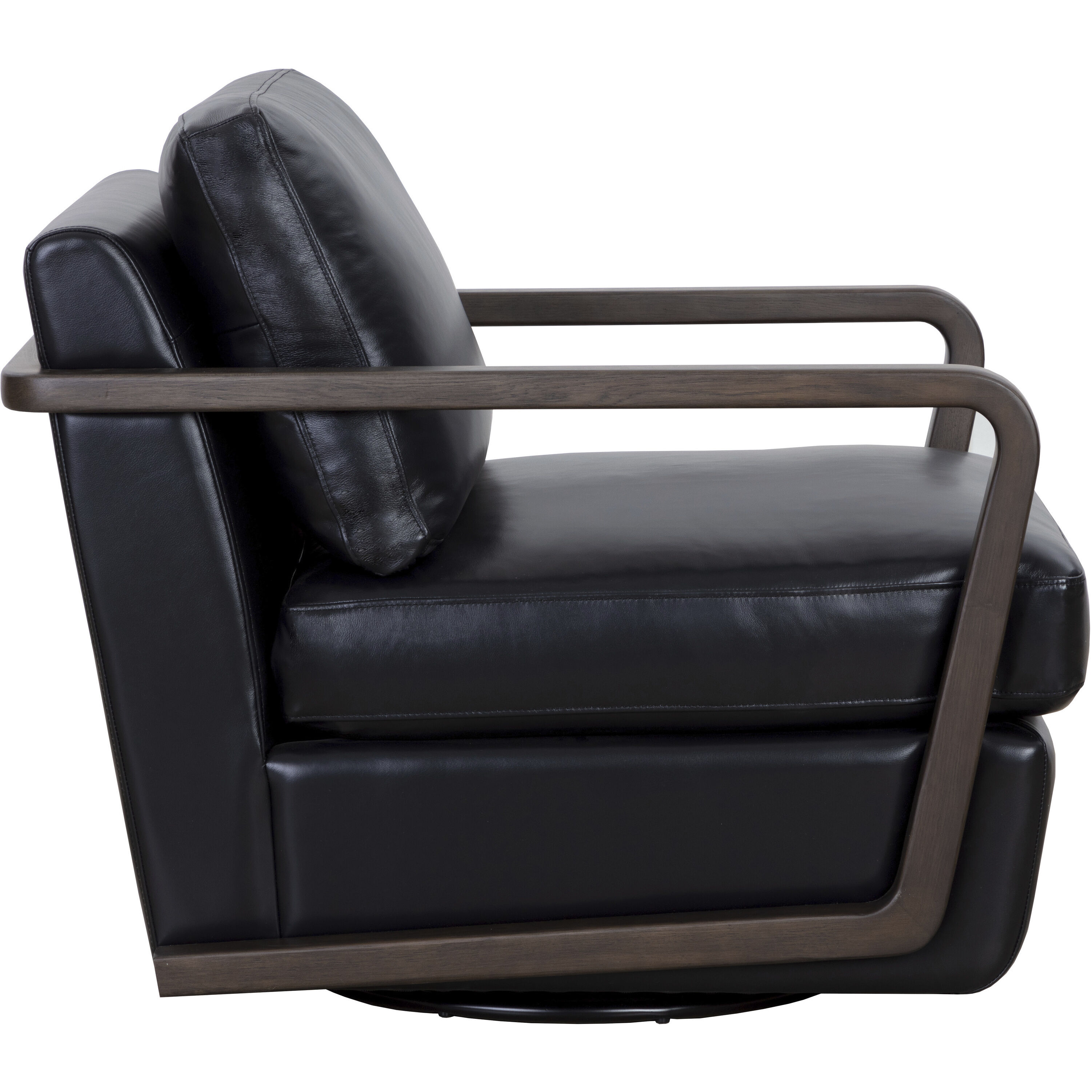 Castell Brown / Cortina Black Leather Swivel Lounge Chair, Swivel